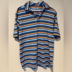 Walter Hagen Men's Polo with Blue and Orange Stripes